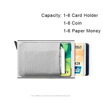 Pop-up kortelės vyriškos piniginės mažas, plonas aliuminio metalo piniginės mini slaptas rda blokavimo vyriškos piniginės rankinėje lašas laivybos walet