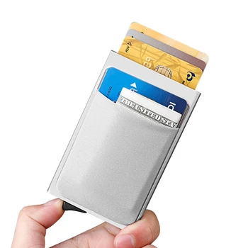 Pop-up kortelės vyriškos piniginės mažas, plonas aliuminio metalo piniginės mini slaptas rda blokavimo vyriškos piniginės rankinėje lašas laivybos walet