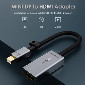 CABLETIME Mini Displayport į HDMI Adapteris Sinchronizuoti Duomenis 4K 60HZ Mini Dp Konverteris, skirtas Macbook Lenovo, Acer C315