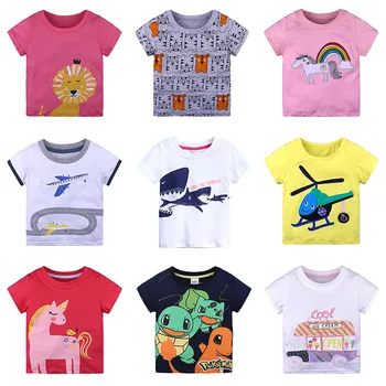 Vaikai Marškinėliai Vasaros Vaikų Animacinių filmų Kūdikio Dinozaurų Automobilių Kūdikių Berniukų, Mergaičių Marškinėliai Drabužių Medvilnės Bamblys Viršūnes 18M-6Y