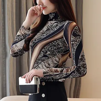 Plus Size Blusas Mujer De Moda 2020 Moterų Ilgas Rankovėmis Palaidinė Korėjos Pavasarį, Rudenį, Palaidinės Office Ponios Viršūnes Žiemą Basic Marškinėliai