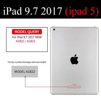 QIJUN tablet flip case for Apple ipad 9.7 colių 2017 ipad5 apsaugos Stovėti Padengti Silikono soft shell fundas rubisafe už A1822 A1823