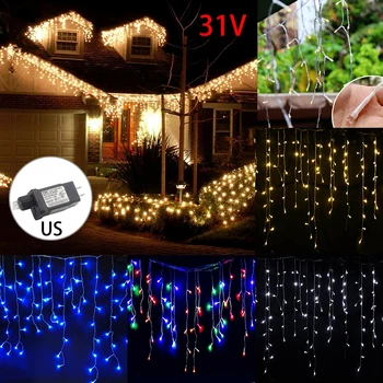 3.5 M Kalėdinė Girlianda LED Užuolaidų Varveklis String Žibintai IP44 Vandeniui Sodo Street Mall Pastogės Lauko Dekoratyviniai Pasakų Šviesos