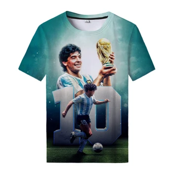 Maradona 3D T Marškiniai Vyrams, Moterims 3D Spausdinimo marškinėliai Atsitiktinis Mados Trumpas Rankovės Harajuku Tee Viršūnes Streetwear