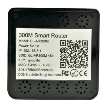 GL-AR300M Qulcomm QCA9531 300Mbps OPENWRT Mini Wireless WiFi Router OPENVPN Kelionės Maršrutizatorius 128MB RAM/16 MB Rom, vidinė Antena