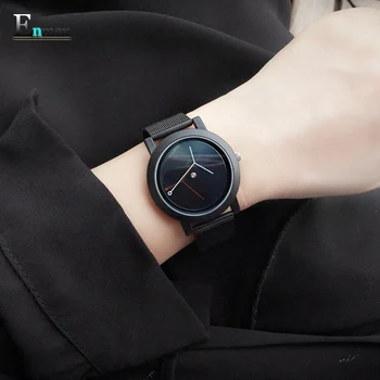 Enmex kūrybinis dizainas lady laikrodis filialas koncepcija, trumpai nerūdijančio plieno, paprastas veido pobūdžio mados kvarco lady laikrodžiai