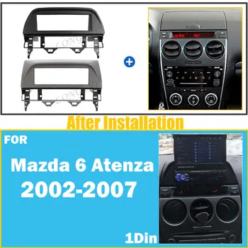 LONGSHI 1DIN Automobilio Radijo fascia 2002-2007 m. Mazda 6 Atenza Automobilio Audio Stereo prietaisų Skydelio Supa Įdiegti Apdailos Skydelis Rinkinys Plokštė