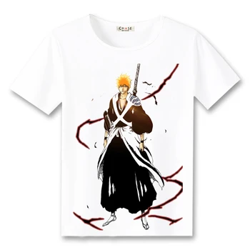 Japonijos Anime Cos balinimo t-shirt Hitsugaya Toushirou Kuchiki Byakuya Cosplay Trumpas Rankovės Medvilnės Marškinėliai Tee Viršų