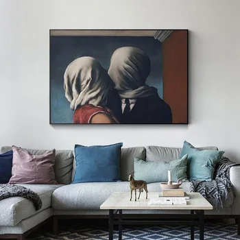 Rene Magritte Meilužio Drobės, Paveikslai Ant Sienų, Menas, Plakatų Ir grafikos Siurrealizmas Drobė MENO, Nuotraukų, Namų Sienų Apdaila
