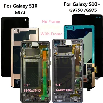 NAUJAS ORIGINALUS AMOLED S10 LCD SAMSUNG Galaxy S10 G973F/DS G973F G973 S10 Plius G975 G975F G975F/DS Jutiklinis Ekranas skaitmeninis keitiklis