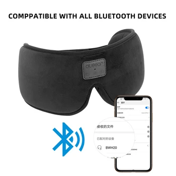 2020 Atnaujintas 3D Bluetooth 5.0 Miego Ausines Eyemask su Ultra-Plonas Stereo Garsiakalbis Parama laisvų Rankų įranga Blocklight