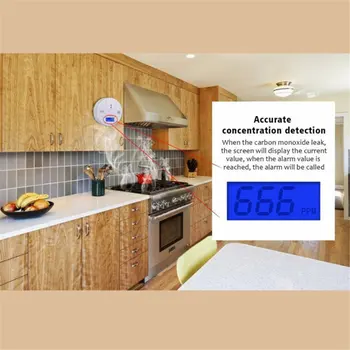 LCD Anglies Monoksido Detektorius Signalizacijos CO Dujų Įspėjimas Jutiklio Signalą Stebėti Testeris Home Security Anglies Monoksido Smart Jutiklis
