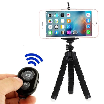 Selfie Lazdos trikojo telefonas mini bluetooth Užrakto smart nuotolinio valdymo monopodzie trikojo telefonas su nuotolinio