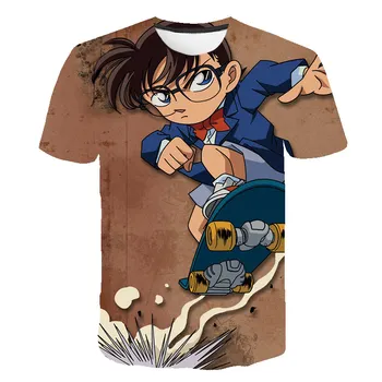 Vaikiški Drabužiai, vyriški ir moteriški Laisvalaikio marškinėliai 2020 metų Vasaros Gražus ir Mielas Detective Conan Geriausiai parduodamų O-Kaklo Viršūnes