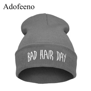 Adofeeno Naujų Blogų Plaukų Diena Beanies Vyrų ir Moterų Hip-Hop Beanie Skrybėlių Žiemą Kepurės Skrybėlės Skullies