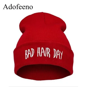 Adofeeno Naujų Blogų Plaukų Diena Beanies Vyrų ir Moterų Hip-Hop Beanie Skrybėlių Žiemą Kepurės Skrybėlės Skullies