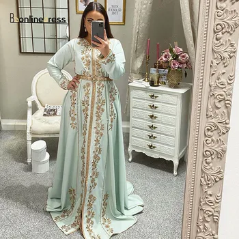 Bbonlinedress Maroko Kaftan Vakaro Suknelės Siuvinėjimo Kristalų 2020 M. Dubajaus Musulmonų arabų Caftan Dress skraiste marocaine mariage