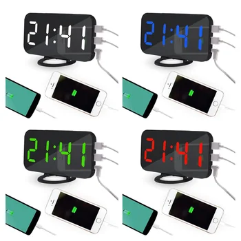 Kūrybos LED Skaitmeninio Signalo Stalo Laikrodis Ryškumas Reguliuojamas Namų Dekoro Akrilo Atidėjimo Funkcija, USB Šiuolaikinės Veidrodėliai Skaitmeninis Laikrodis