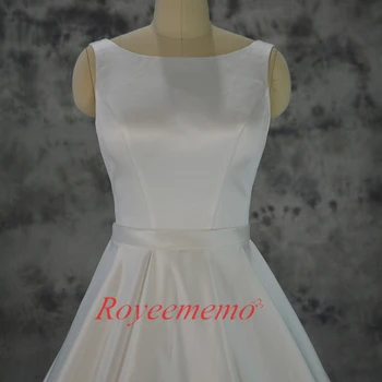 Vestido de Noiva satino vestuvių suknelė su kišenėje klasikinis vestuvių suknelė pagal užsakymą pagaminti gamykloje, didmeninės kainos