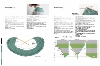 Iš viršaus į Apačią Megztiniai Kinų ir anglų kalba, dvikalbio Mezgimo adatos technika Vilnos audimo knyga