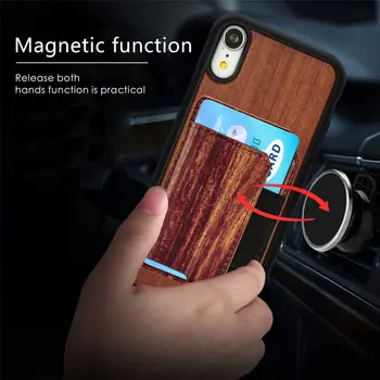 Magnetinės Metalo, medžio masyvo+KOMPIUTERIS+TPU Kortelės Lizdas Atveju iPhone 12 11 Pro XS Max XR X 8 7 6 Plius Apsauginis galinis Dangtelis