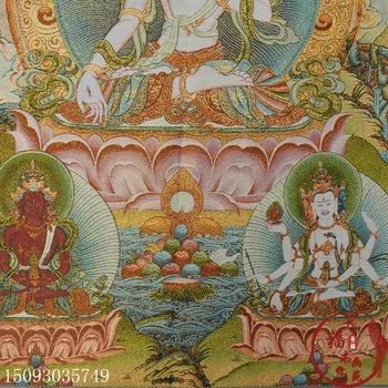 Kalėdų Tibeto Thangka Šilko Siuvinėjimas, Siuvinėjimo Nepalas Thangka Tapybos Aukso Šilko Siuvinėjimo Baltoji Tara Buda Statu helovinas