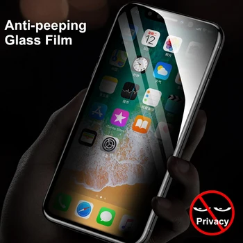Anti-spy Grūdintas Stiklas iPhone 11 X XS MAX XR 7 8 Plus Anti-Peep Privacy Screen Protector, iPhone 11Pro X XS MAX XR 7 8