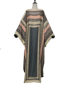 Tradicinių Kimono Islamo Drabužiai Moterims Plius Dydis Bohemijos Medvilnės Ilgomis Rankovėmis Musulmonišką Hidžabą Caftan Dress