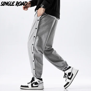 SingleRoad Mens Sweatpants Vyrų 2021 M. Pavasario Sporto Mygtukai Baggy Poilsiu Japonijos Streetwear Kelnės Haremo Bėgiojimo Kelnės Vyrams
