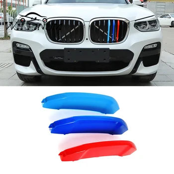 Automobilio priekinės Grotelės BMW X3 F25 auto Priekiniai Lenktynių Grotelės Sport 3 spalvų Juostele Įrašą ABS Decal padengti apdaila Lipdukas