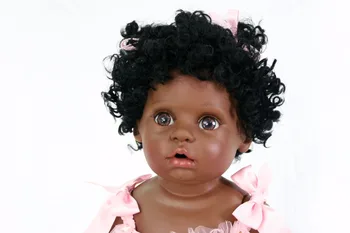 55cm Full Silikono Juoda Oda Reborn Baby Doll Žaislas Mergina Boneca Vinilo Naujagimių Mielas Gimtadienio Dovana Gyvas Bebe Maudytis Žaislas