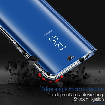 Flip Vaizdo Veidrodis, Aišku, Smart Stand Case For Samsung Galaxy A6 A8 2018 Plius J3 Skyrius J5 J7 A3 A5 A7 2016 2017 S8 S9 Plus S7 Krašto Atvejais