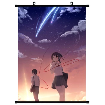 Japonų Anime Jūsų Vardas Kimi no Na wa Tachibana Taki & Miyamizu Mitsuha Namų Dekoro Sienos Pažymėkite Plakatas Dekoratyvinis Nuotraukas
