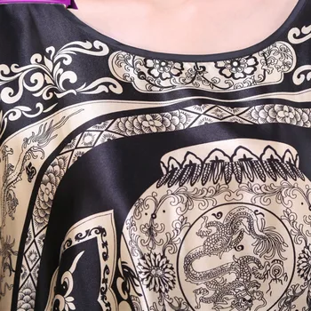 Nightgowns Moterų Liaudies stiliaus Atspausdintas Trumpas Rankovės Vasaros Plonas Retro Ilgai stiliaus Moteriški Miego marškinėliai Homewear Prarasti Laisvalaikio Mada