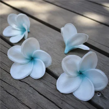 Aqua Blue Centras Plumerias Gamtos Nekilnojamojo Touch Gėlės, frangipani vadovai tortas Toppers, Vestuvių Dekoracijas, Dirbtinės Gėlės