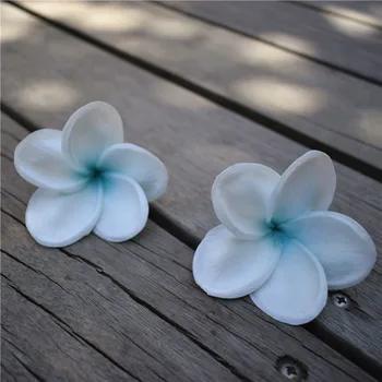 Aqua Blue Centras Plumerias Gamtos Nekilnojamojo Touch Gėlės, frangipani vadovai tortas Toppers, Vestuvių Dekoracijas, Dirbtinės Gėlės
