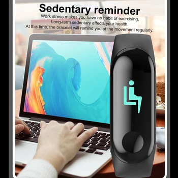 Sporto M3 Smart Watch Širdies ritmo Monitorius Fitness Tracker Smartwatch Spalvotas Ekranas Kraujo Spaudimas Pedomater PK Už Xiaomi Mi Band 3