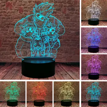 Šviesos 3D Iliuzija LED naktinė lempa 7 Spalvų Keitimas Miega Lempos Kakashi Modelis Naruto Manga Anime Figruas Žaislai