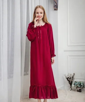 2020 M-XXL plius dydis moterų, naktiniai drabužiai Pavasarį, rudenį naujų medvilnės ilgą pižamą naktį suknelė