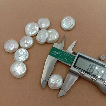 5 vnt./daug perlų karoliukus,monetų PERLAS, pobūdžio gėlavandenių perlų su big baroko formos-apie 19-21 mm,pilna skylė išgręžta