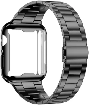Byloje+diržu, Apple Watch band 44 mm 40mm iWatch juosta 42mm/38mm Nerūdijančio Plieno metalo Apyrankė 