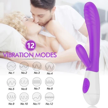 Įkrovimo G spot Dildo Rabbit Vibratorius atsparus Vandeniui Erotinis Sekso Žaislai Moterims, Moteriška Masturbacija Lesbiečių Suaugusiems