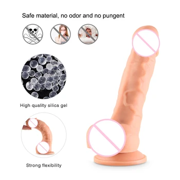 Silikoninis Dildo Sekso Žaislai Moteris Realistiškas Penis Su Siurbtuko G Spot Vaginos Stimuliatorius Moterų Masturbacija Sekso Produktai
