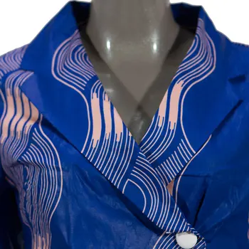 Rudenį Afrikos Suknelės Moterims Mados Biuro Stilius V-kaklo, ilgomis Rankovėmis Midi Suknelė heidi bazin Riche Afrikos Spausdinti Drabužių WY4052