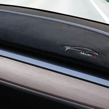Automobilio prietaisų Skydelio Dangtelį Kilimėlis Tesla Model 3 logo Saulės Pavėsyje, Pagalvėlės Trinkelėmis Kilimai galinio stiklo lakštų, Automobilių kilimėliai Bagetai priedai