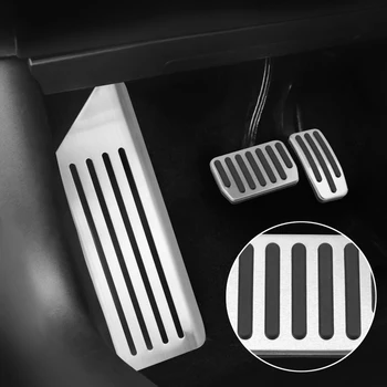 LEEPEE Akceleratoriaus Dujų Kuro Stabdžių Pedalą Poilsio Pedalo Įklotai Padengti Aliuminio lydinio Pedalu Už Tesla Model 3 Auto Interjero Dalis
