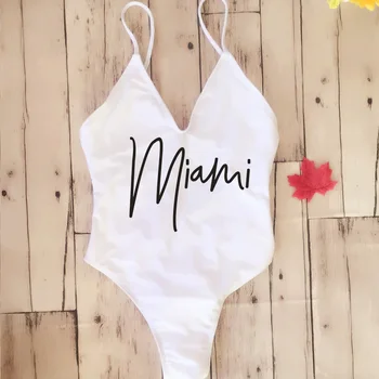 Moterų Diržas Kamšalu Seksualus vientisi maudymosi kostiumėlį Miami HOLA Paplūdimiai Moterų Lydyto maudymosi Kostiumėliai, Backless Bather Monokini Paplūdimio