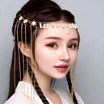 QIANJI Kinijos Hanfu šukuosena kutas veiksmus, senovinis stilius, plaukų aksesuarų, atmosfera paprasta antakių plaukų įrašą